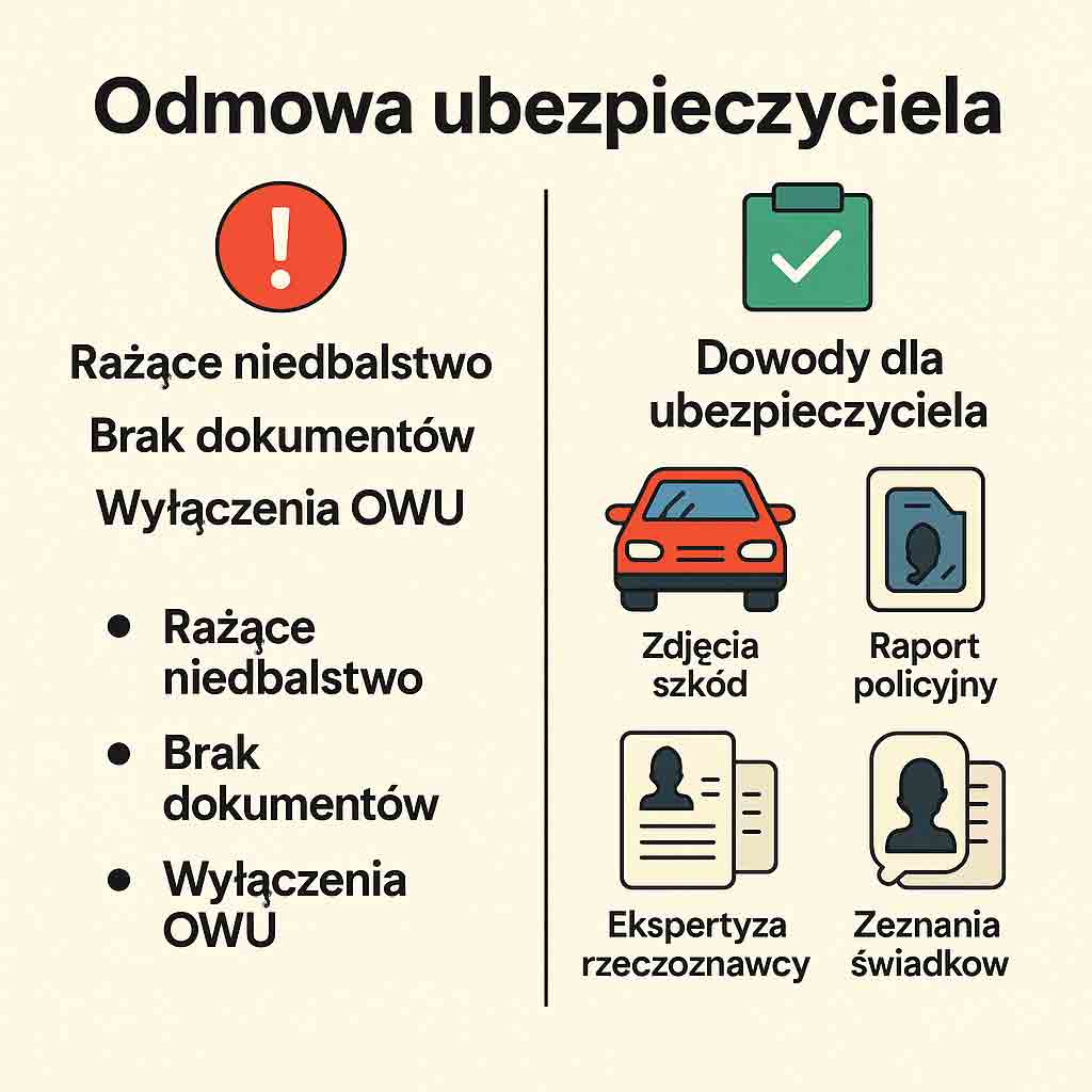 Odmowa ubezpieczyciela Dowody dla Ubezpieczyciela Odmowa ubezpieczyciela Dowody dla Ubezpieczyciela