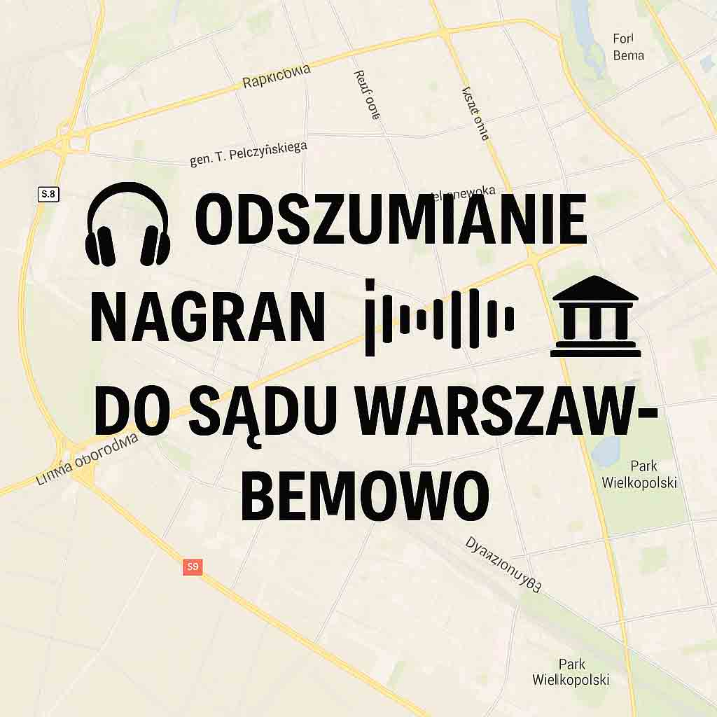 Odszumianie Nagrań audio do sądu W-Wa Bemowo