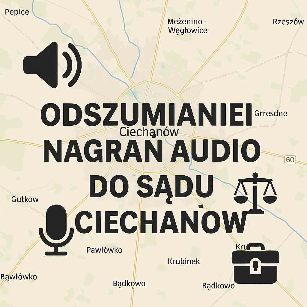 Odszumianie Nagrań audio do sądu Ciechanów