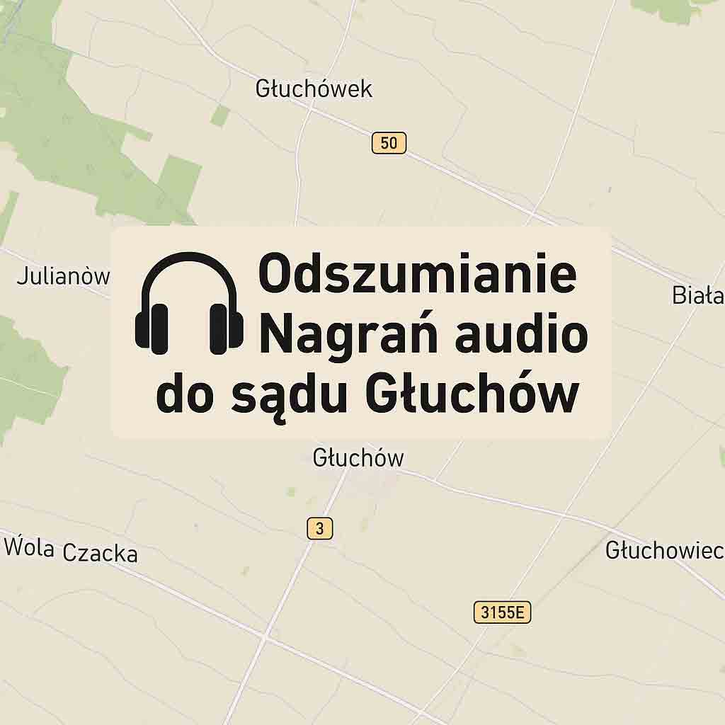 Odszumianie Nagrań audio do sądu Głuchów