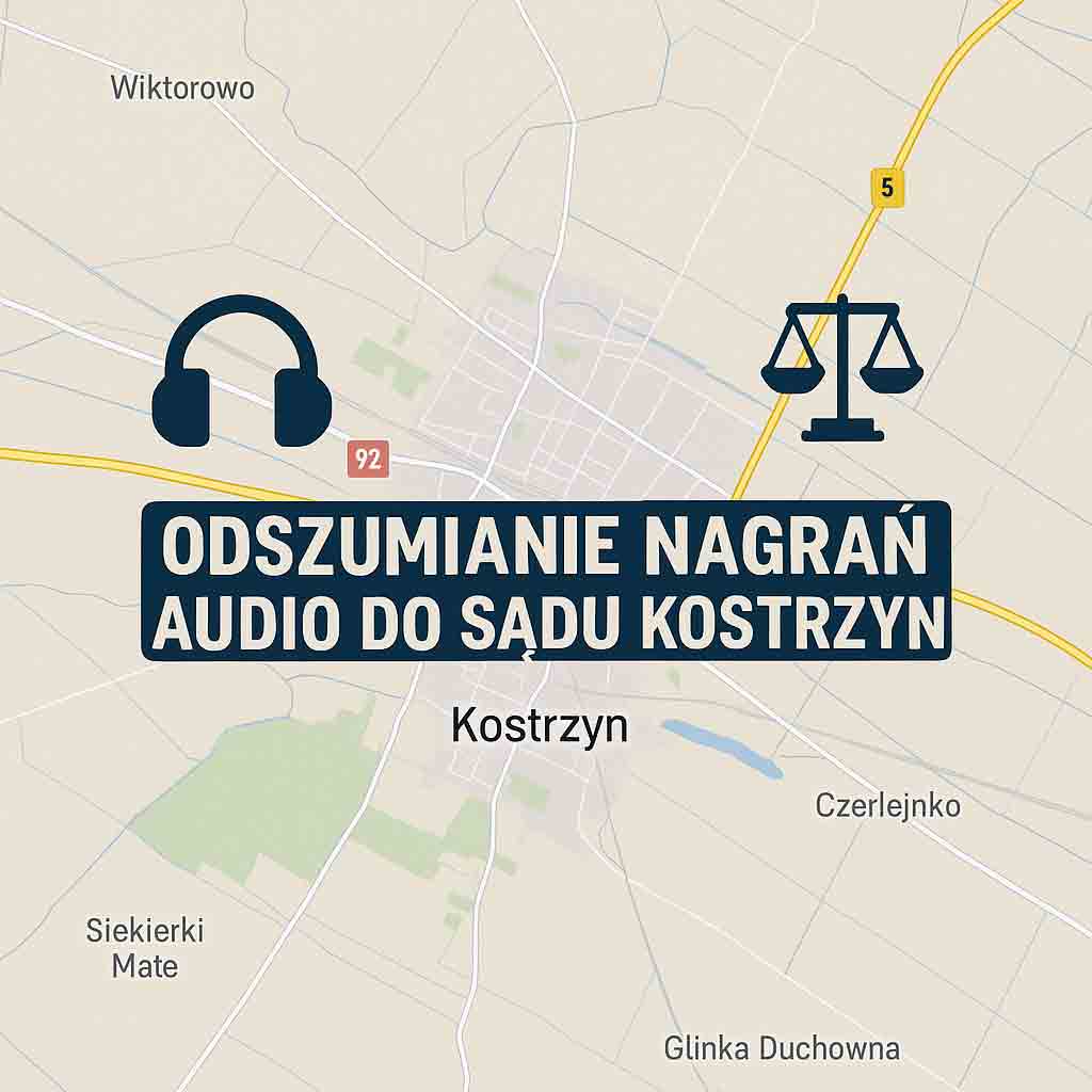 Odszumianie Nagrań audio do sądu Kostrzyn