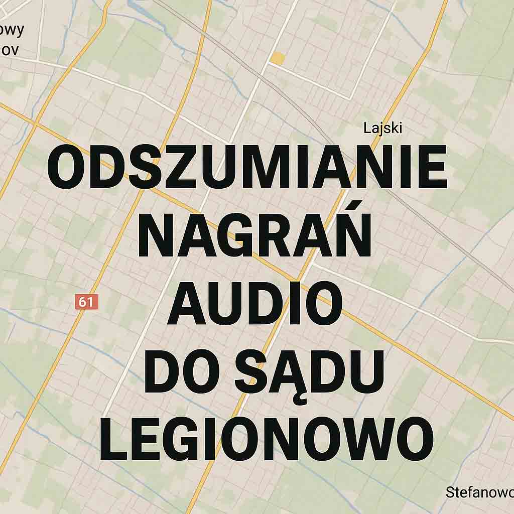 Odszumianie Nagrań audio do sądu Legionowo