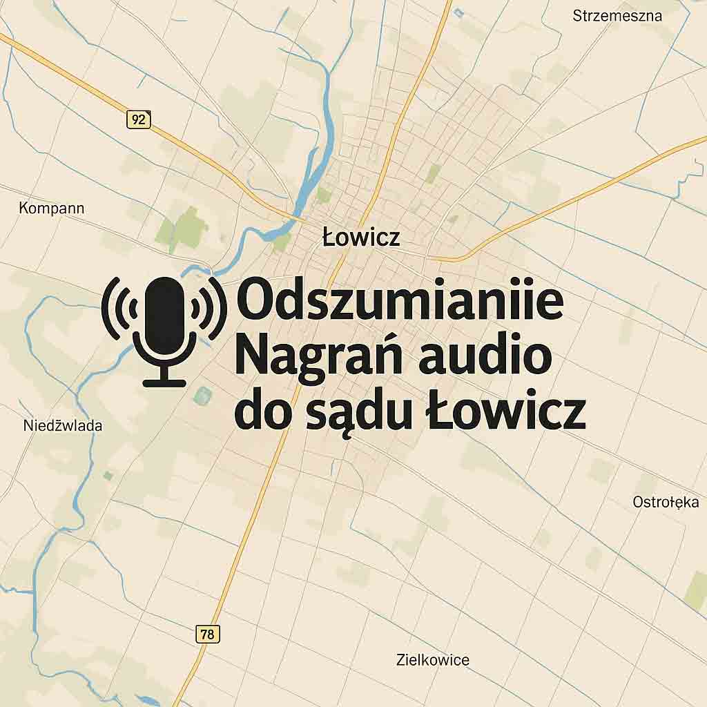 Odszumianie Nagrań audio do sądu Łowicz