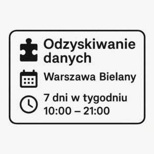 Odzyskiwanie danych Aleja Władysława Reymonta 8, 01-842 Warszawa Gps:52.27250156353836, 20.935367513049062