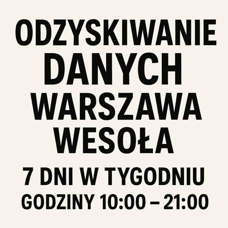 Odzyskiwanie danych Armii Krajowej 76, 05-075 Warszawa Gps 52.249898543177636, 21.234641210593477 Wesoła