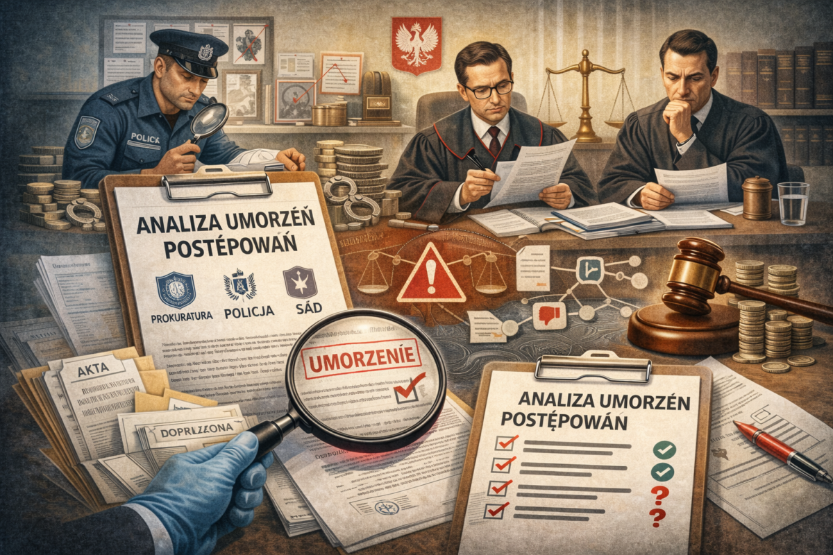 Analiza umorzeń postępowań Prokuratura Policja Sąd