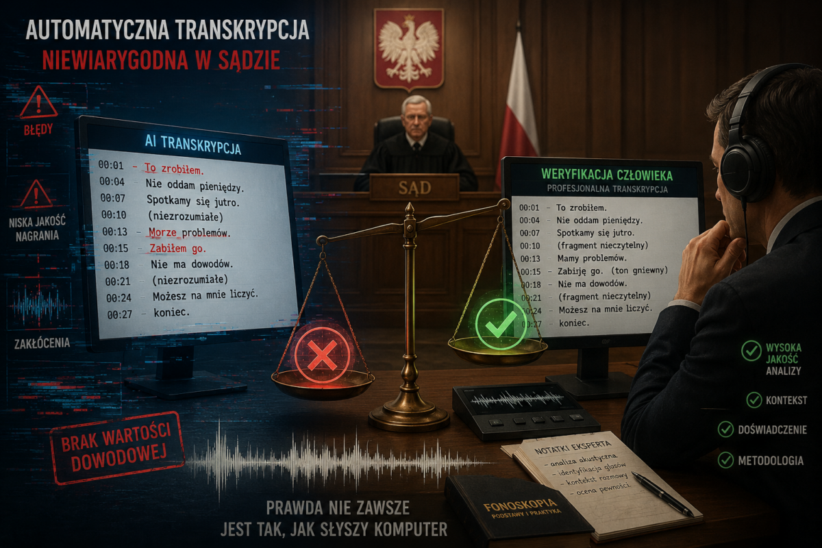 Automatyczna Transkrypcja Niewiarygodna w Sądzie
